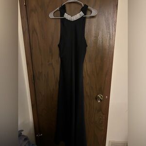 Zara satin dress with rhinestone collar